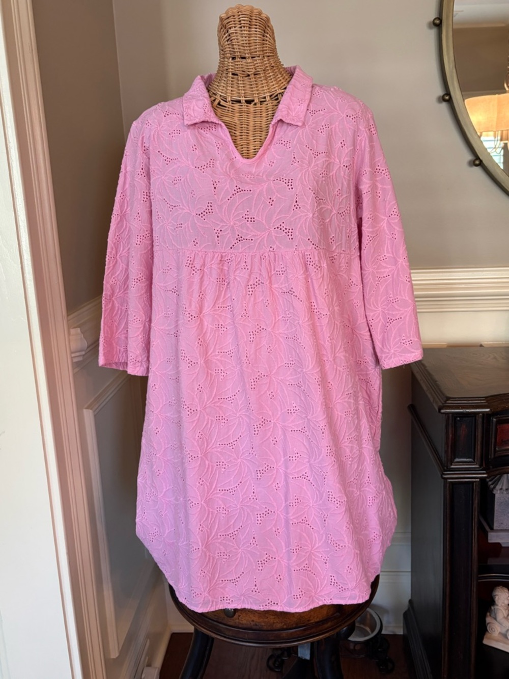 Stark X Pink Eyelet Tunic Dress